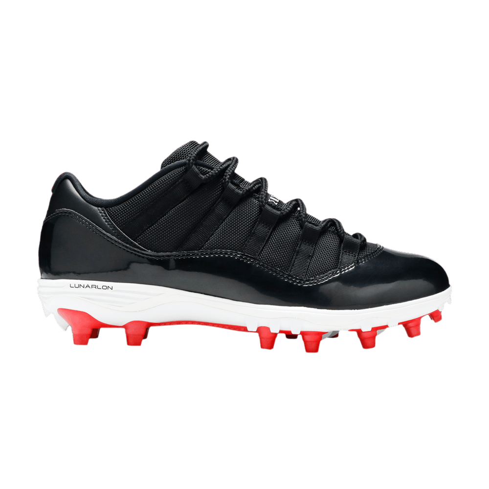 Jordan 11 cleats low red