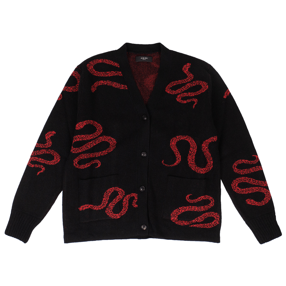 Amiri Cashmere Snake Knit Cardigan 
