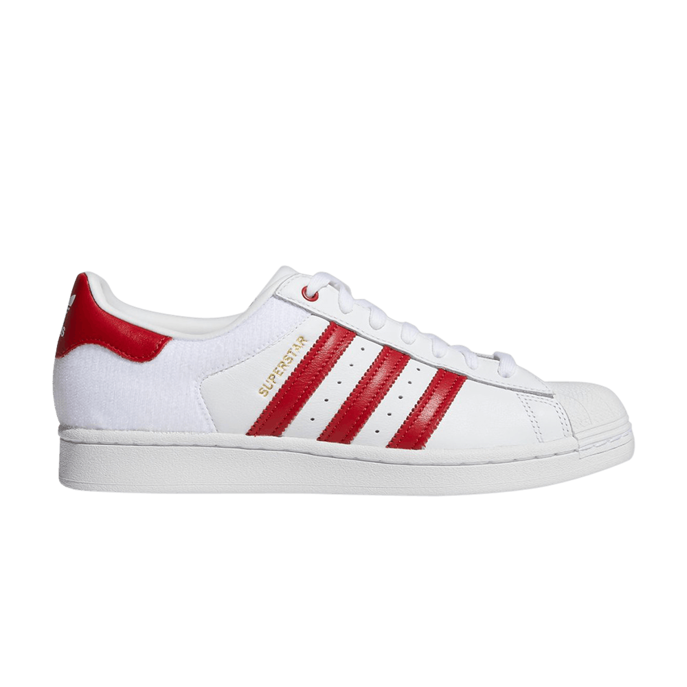 adidas Men's Superstar 'Velcro Patches - Red - Low-top Sneakers - 11.5 adidas Men's Superstar 'Velcro Patches - Red - Low-top Sneakers - 11.5