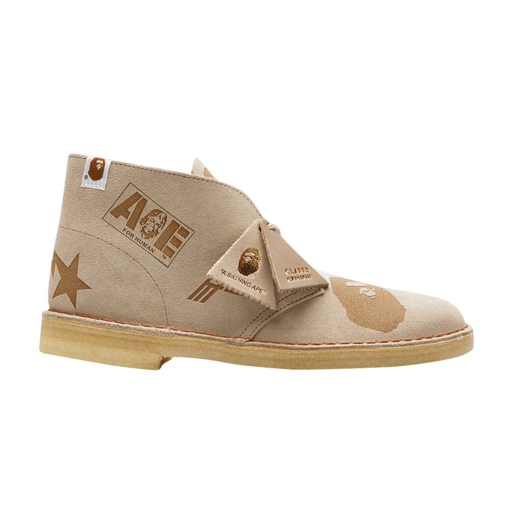 Clarks A Bathing Ape X Desert Boot Grey Embossed