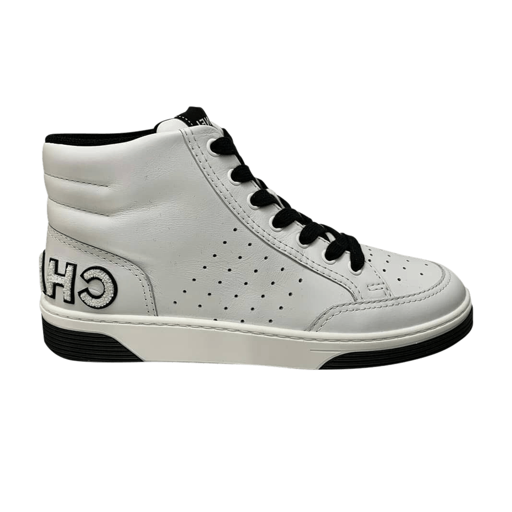 Chanel black sales high top sneakers