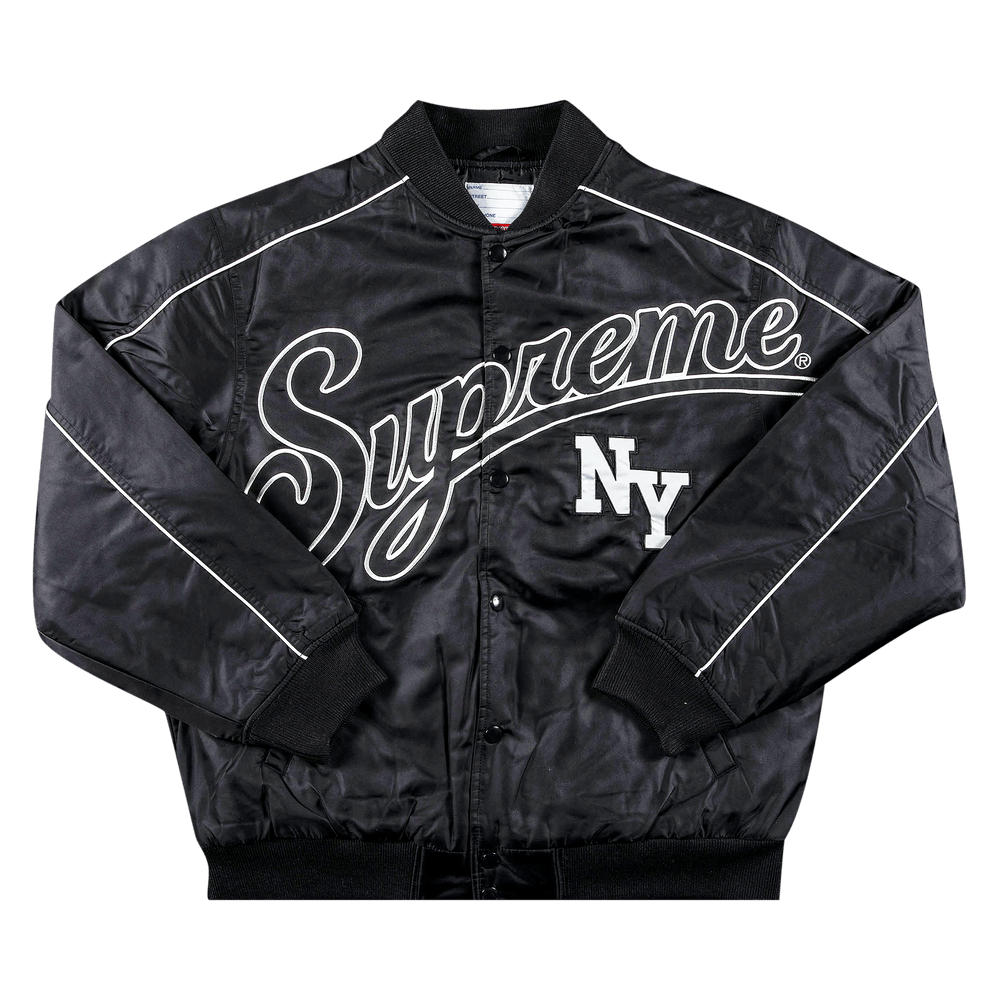 supreme contrast script varsity jacket