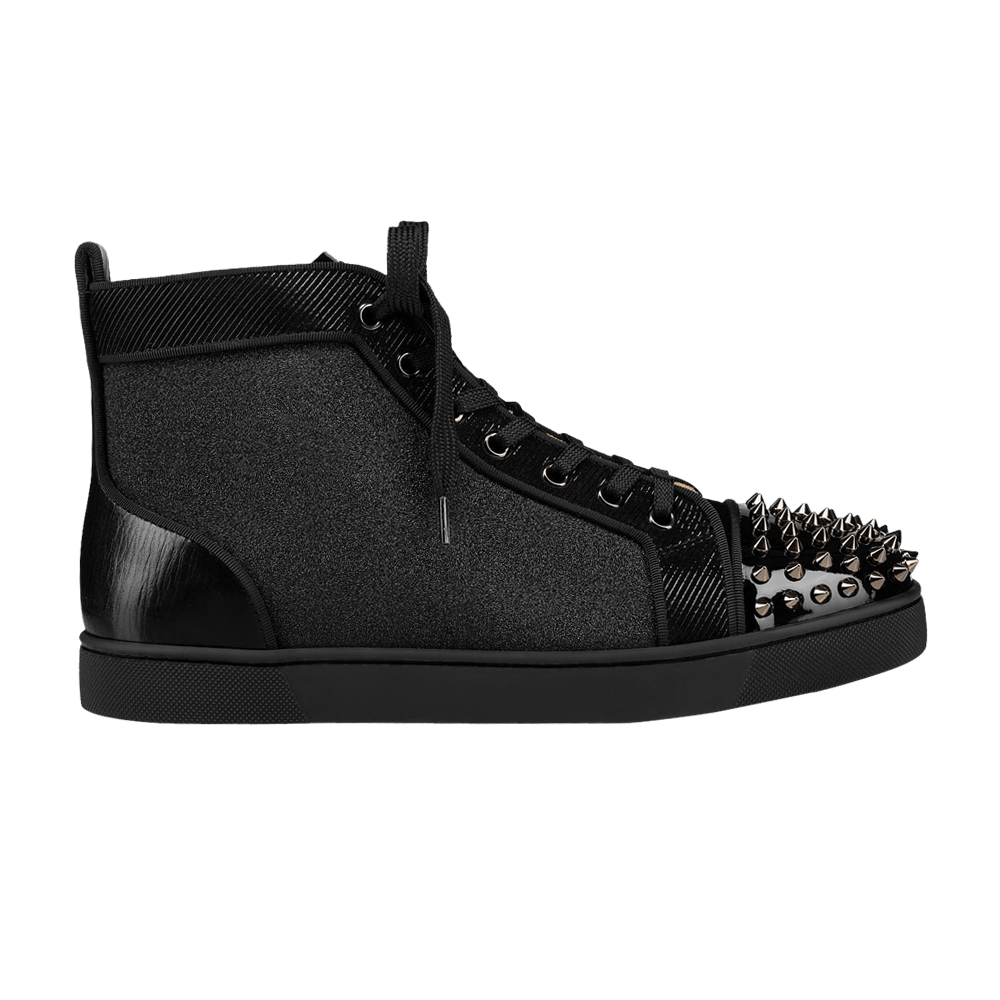 Buy Christian Louboutin Louis Flat Calf Spikes Black Silver