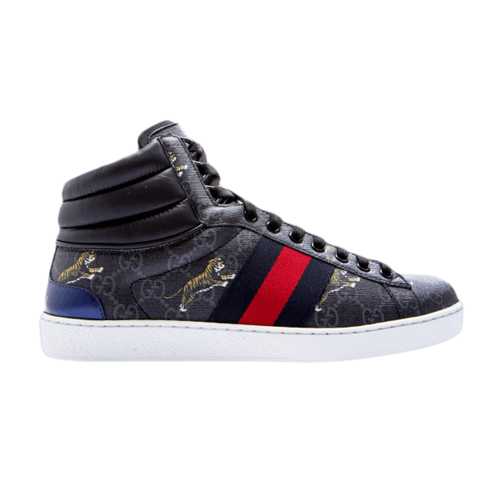 Buy Gucci Ace GG High Tiger Logo Black 555197 G0K50 1107