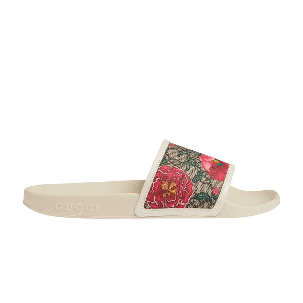 Gucci floral print hotsell slides
