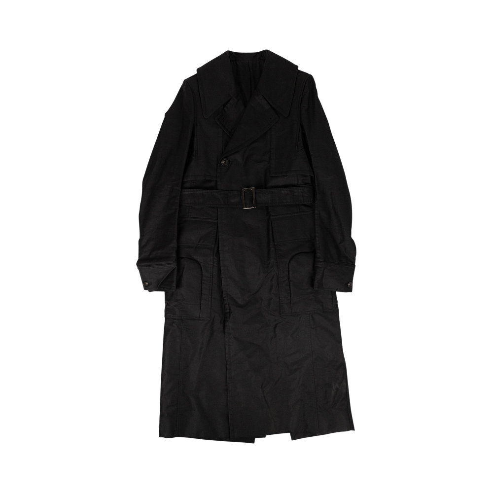 Rick Owens リックオウエンス HOODED TRENCH COAT Rick Owens - Double-Breasted Stretch-Cotton Gabardine Hooded