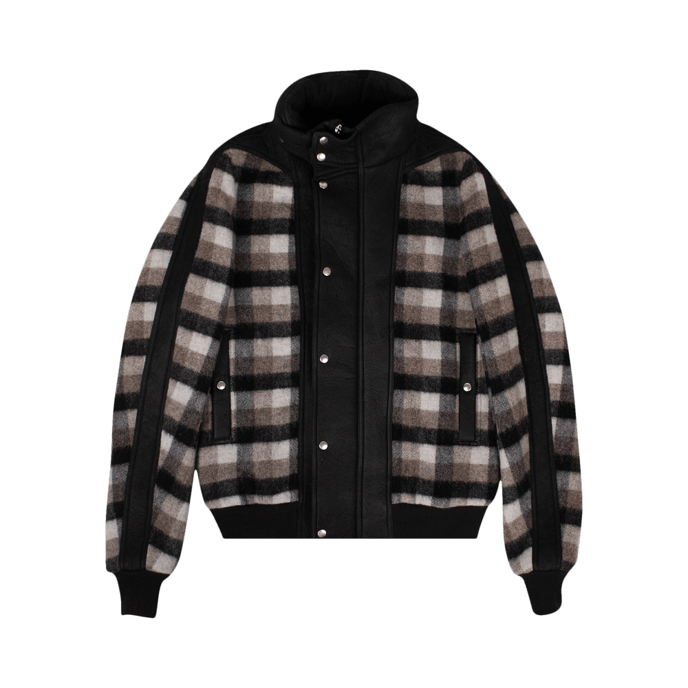 Buy Rick Owens Plaid New Wool Dustulator Hooded Jacket 'Black