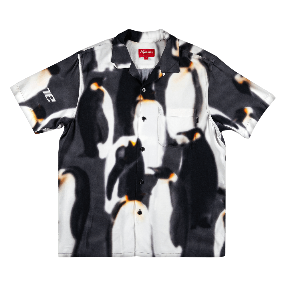 Supreme Penguins Rayon Short-Sleeve Shirt 'Black'