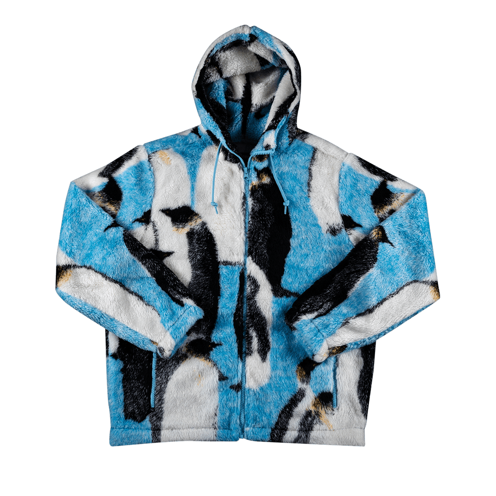 Buy Supreme Penguins Hooded Fleece Jacket 'Blue' - FW20J73 BLUE | GOAT