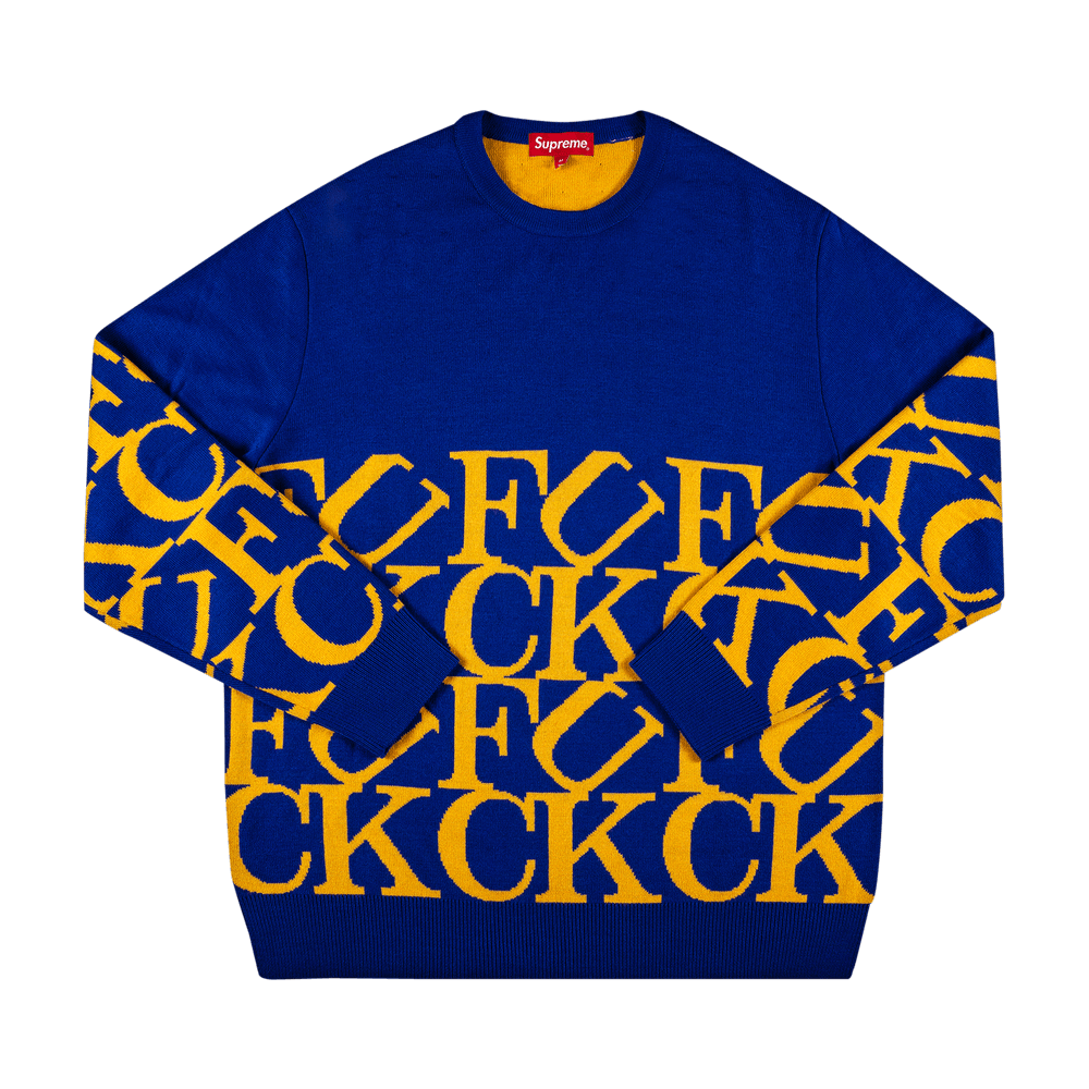 Buy Supreme Fuck Sweater 'Royal' - FW20SK10 ROYAL | GOAT
