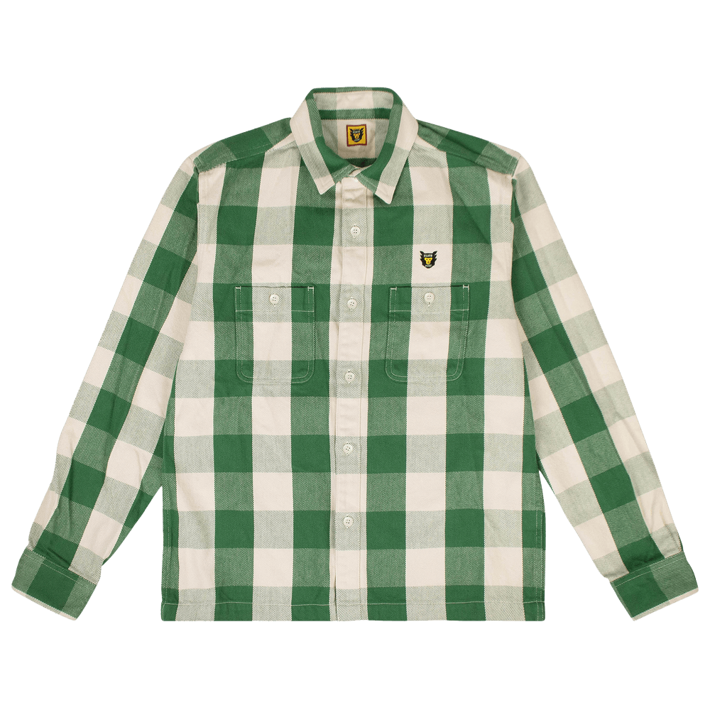 Buy Human Made Flannel Checkered Button Down Shirt 'Green