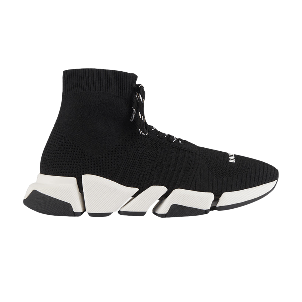 Balenciaga Speed 2 Lace Up Trainer Black White