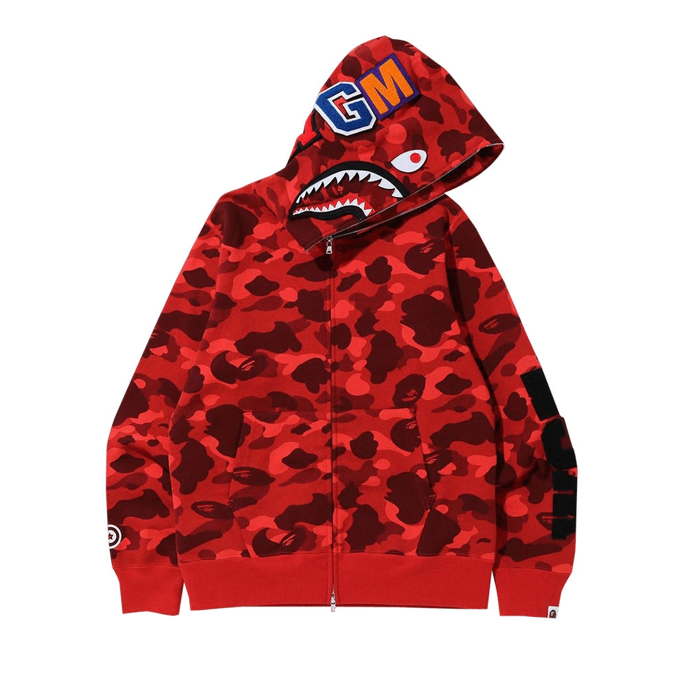 APE パーカー A BATHING APE 「A APE」 ジップアップパーカー MEDIUM レッド