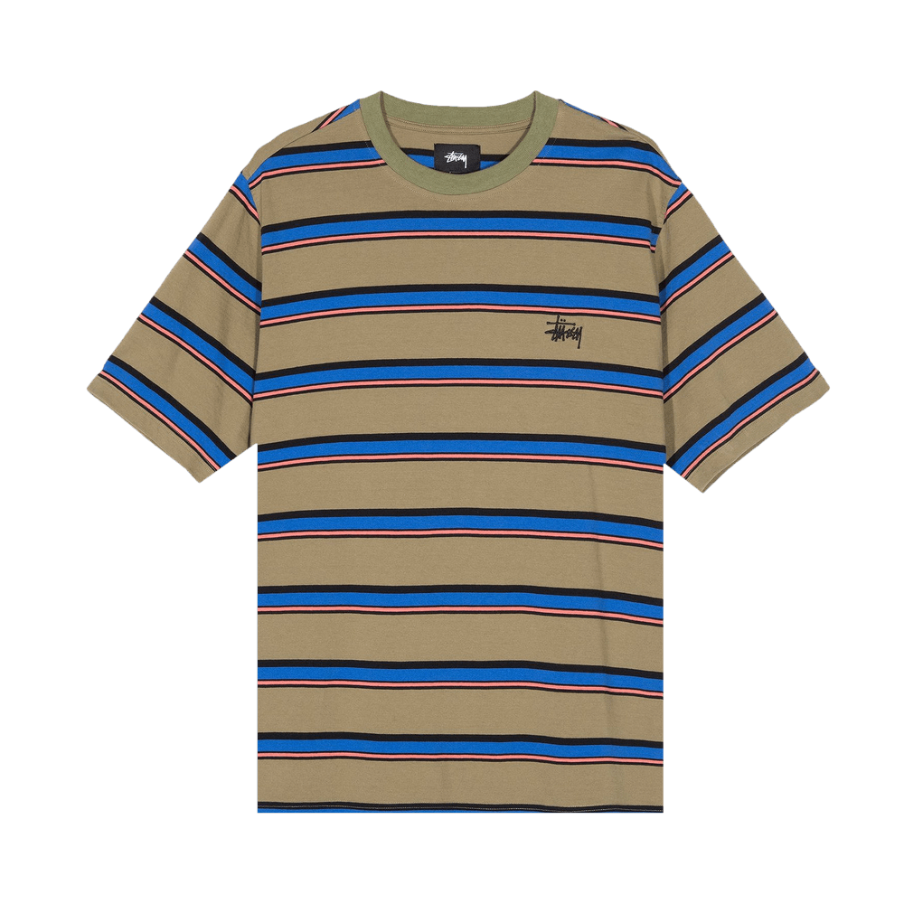 Stussy Harbour Stripe Crew Olive