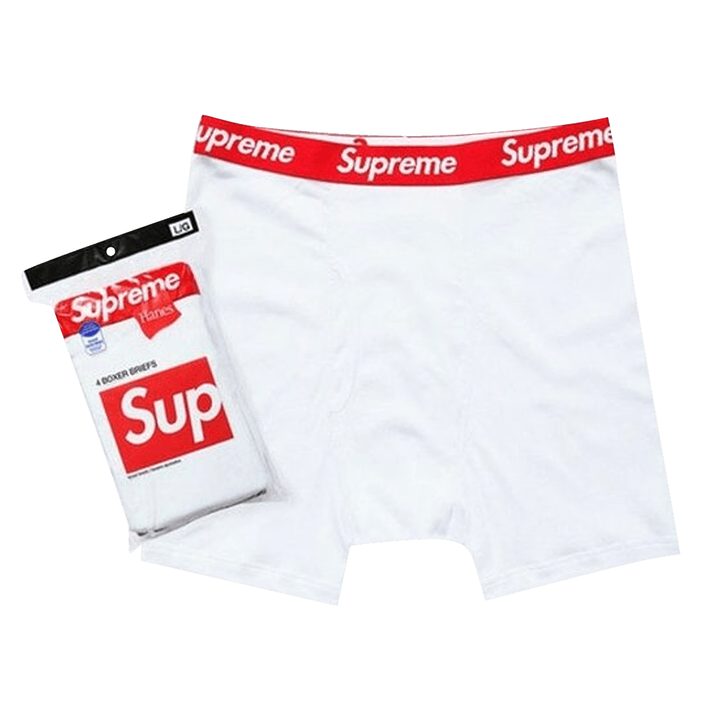 Supreme x Hanes Boxer Briefs (4 Pack) White, Size: One Size