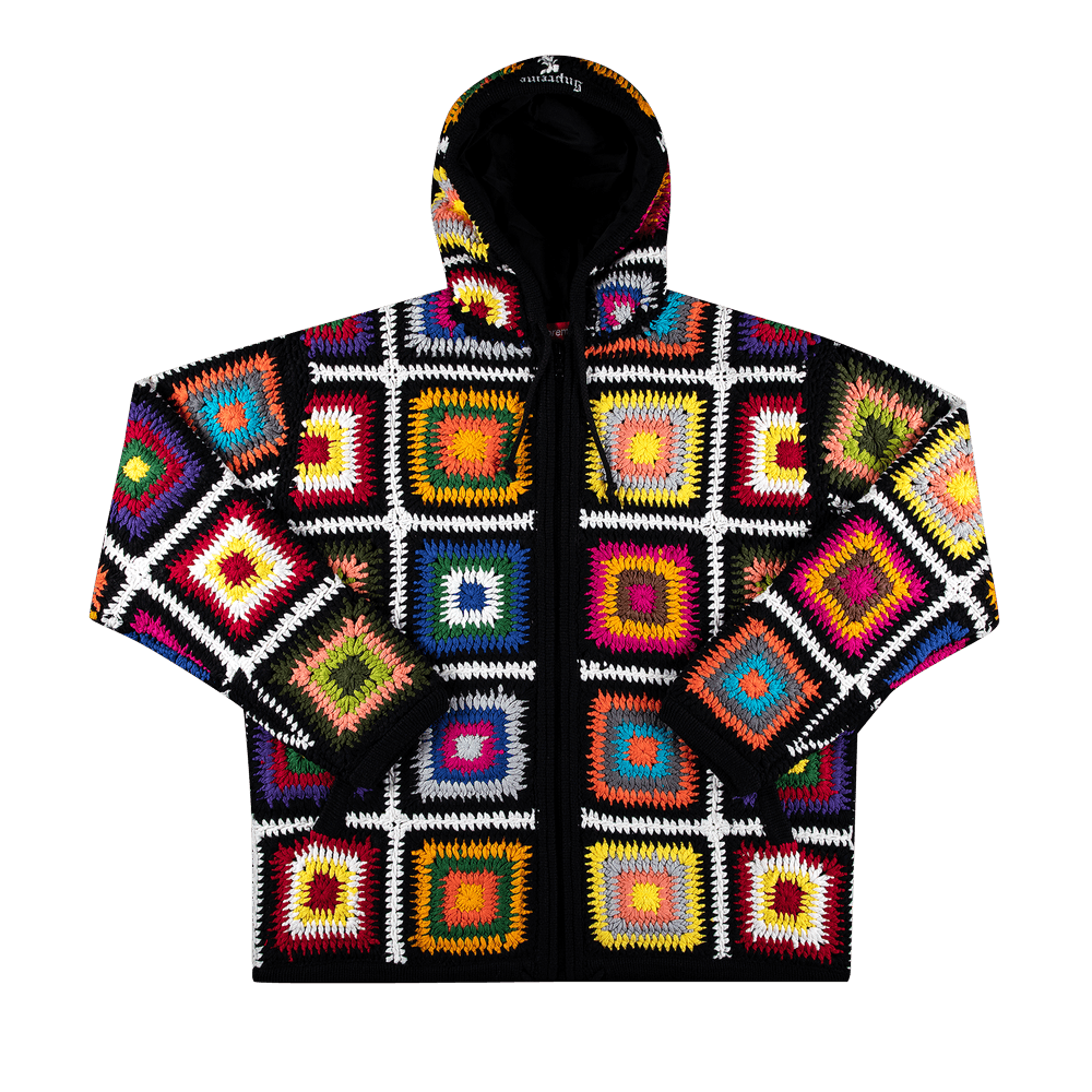 Supreme Crochet Hooded Zip Up Sweater 'Multicolor' | GOAT
