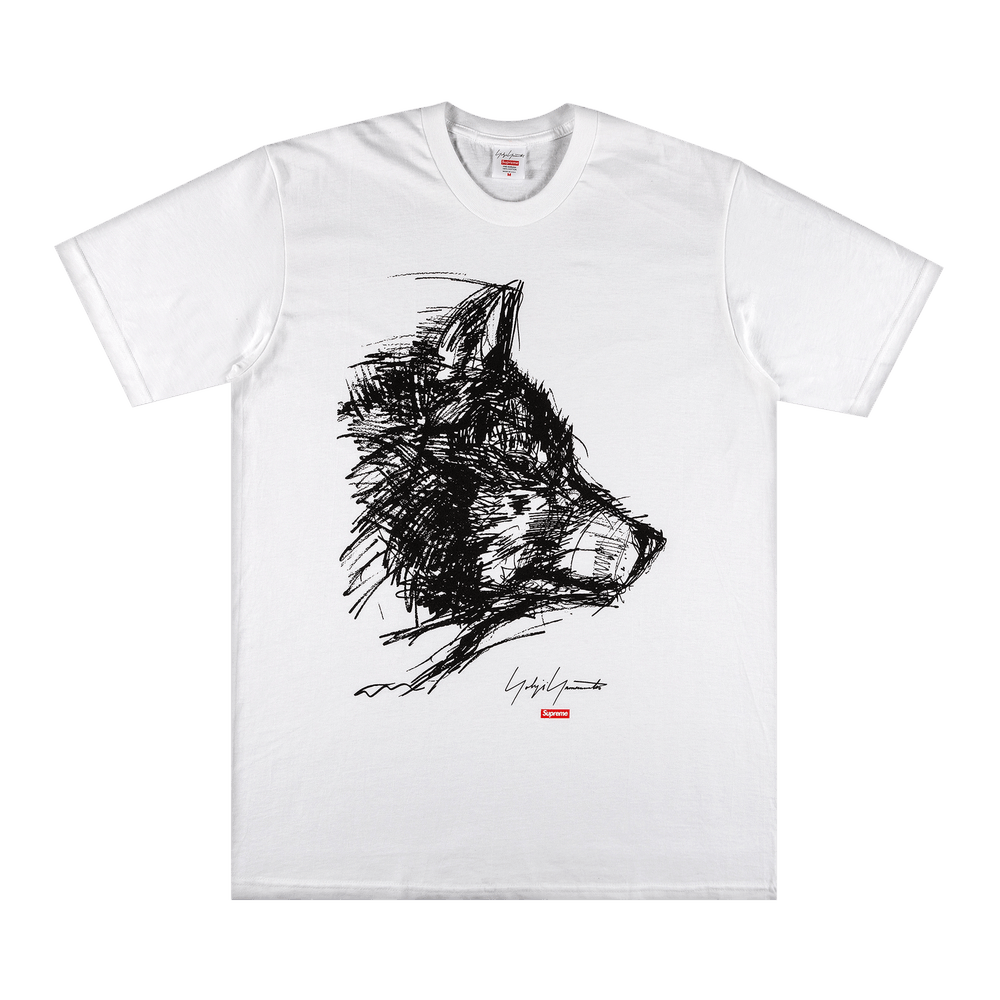 Supreme x Yohji Yamamoto Scribble Wolf Tee 'White'