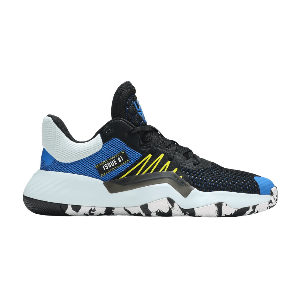 Adidas D.O.N. Issue 1 Mens Basketball Shoes Black Glory Blue Shock Yellow Size 11.0