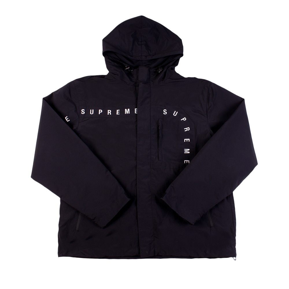 Supreme Curve Logos Ripstop Jacket Black