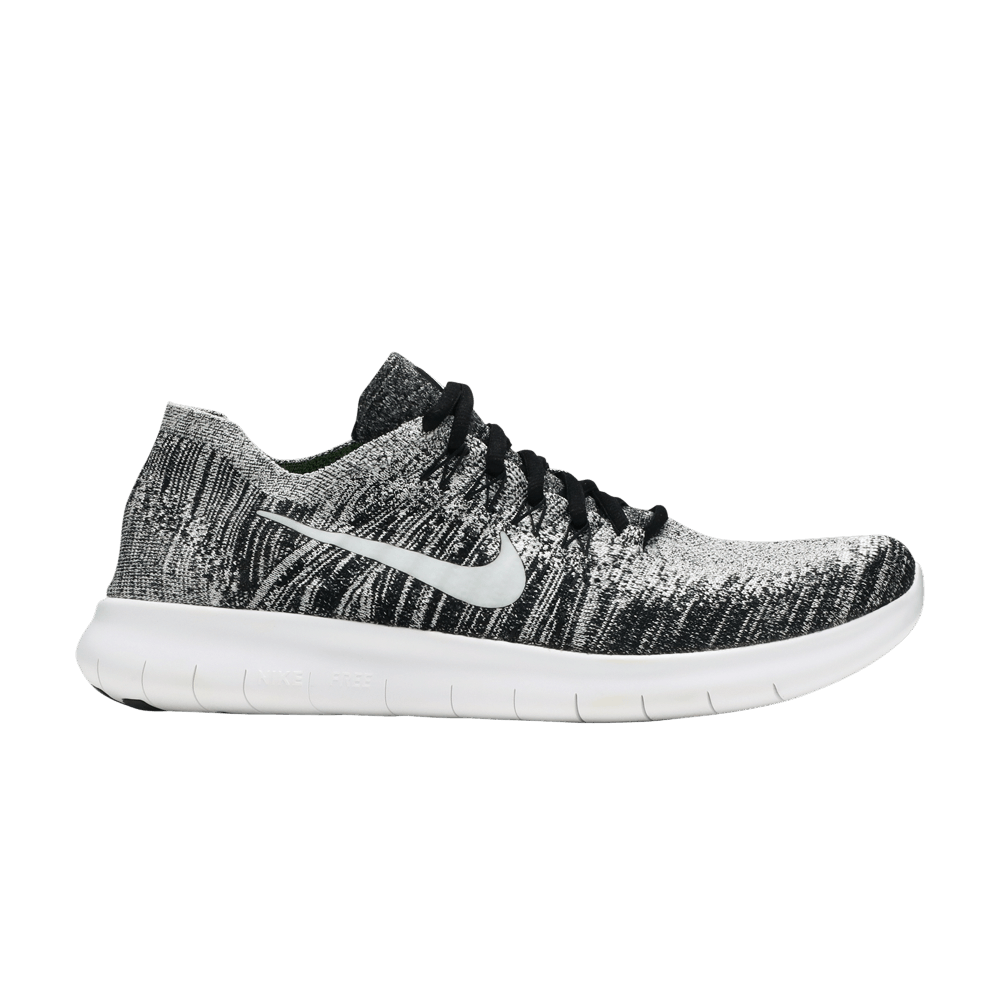 nike free rn flyknit 2017 black and white