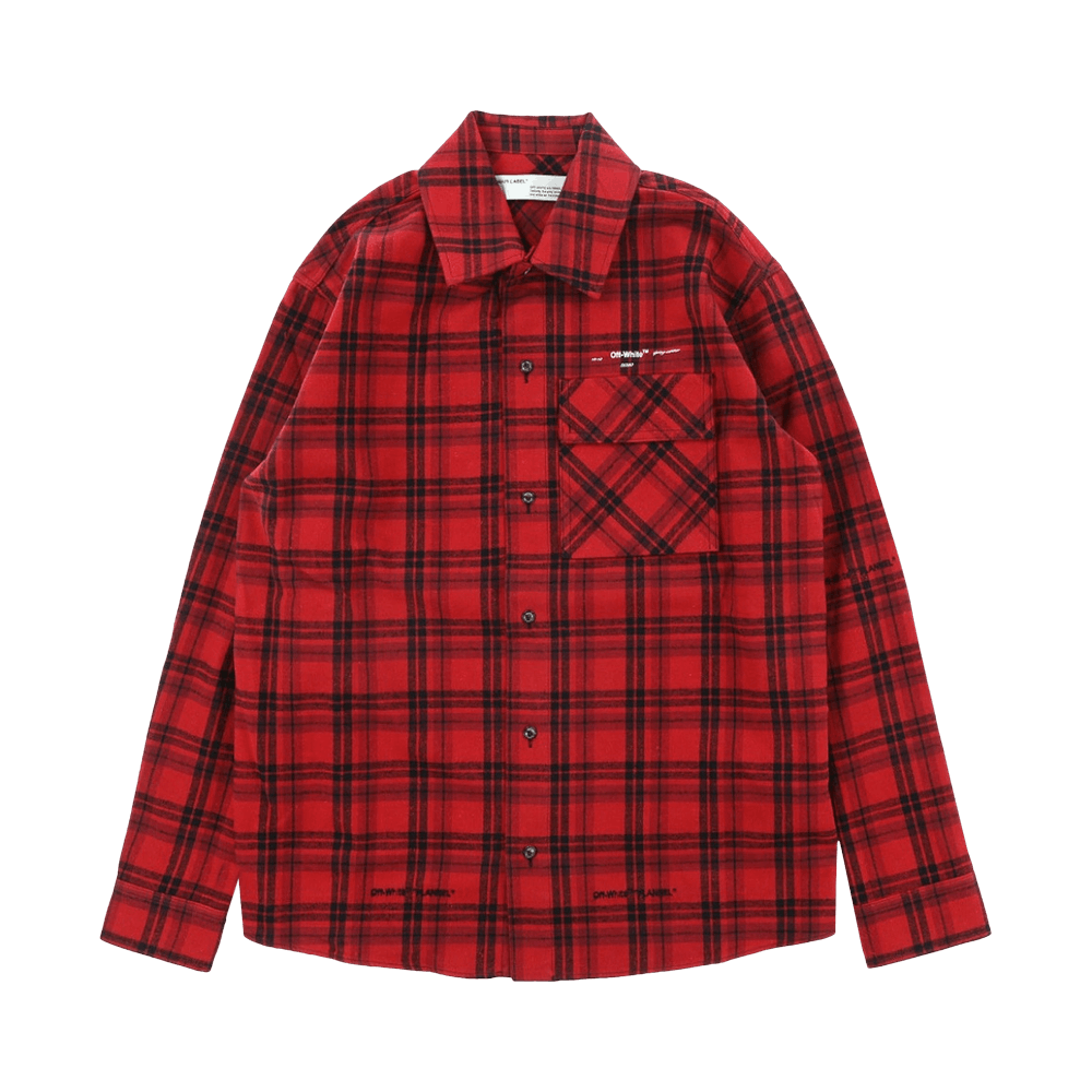 Off-White Flannel Check Shirt 'Red'