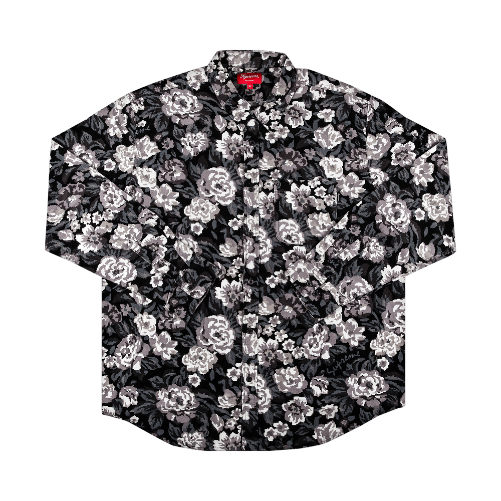 supreme digi floral corduroy shirt Black