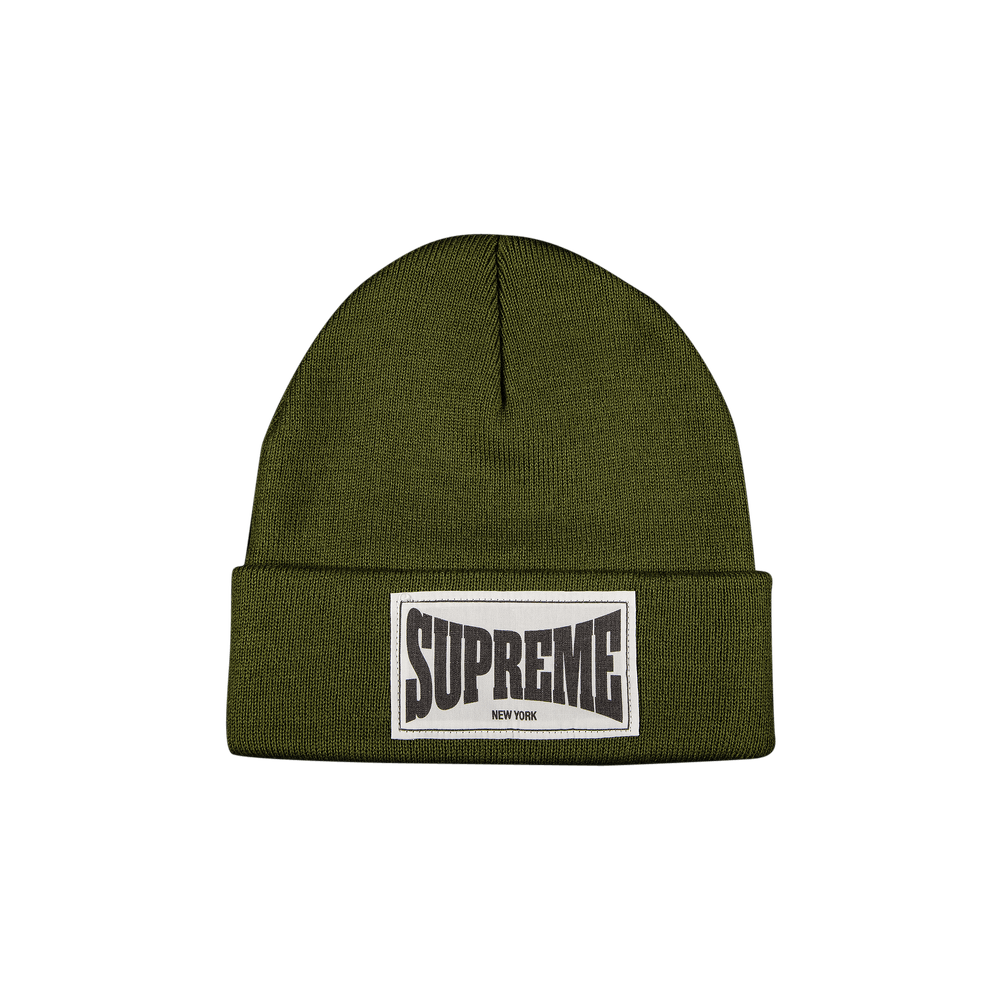 Buy Supreme Woven Label Beanie 'Olive' - FW20BN61 OLIVE | GOAT