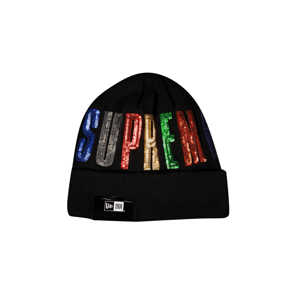 Buy Supreme x New Era Sequin Beanie 'Black' - FW20BN55 BLACK | GOAT