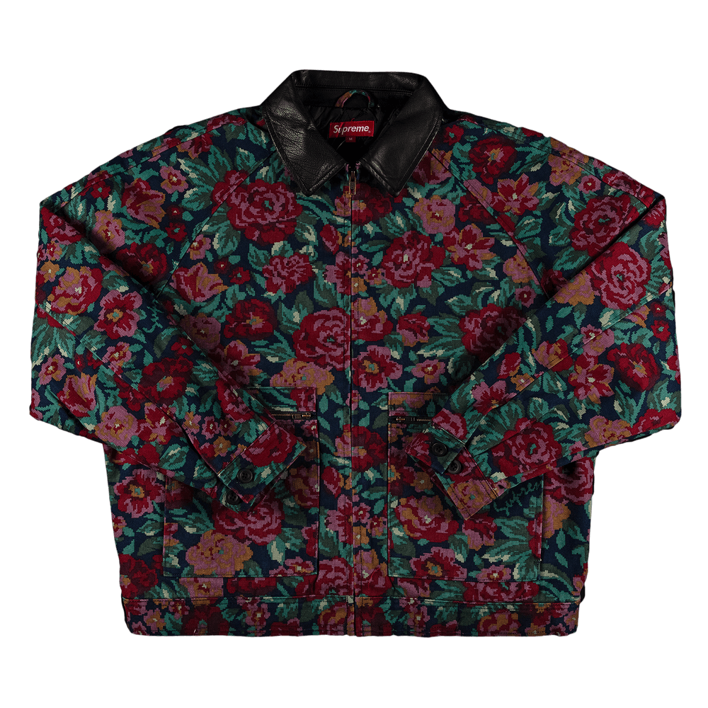 Buy Supreme Leather Collar Work Jacket 'Digi Floral' - FW20J74