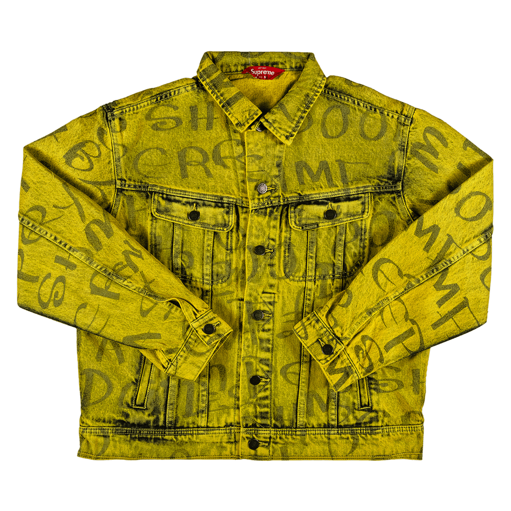 Buy Supreme Black Ark Denim Trucker Jacket 'Fluorescent Yellow