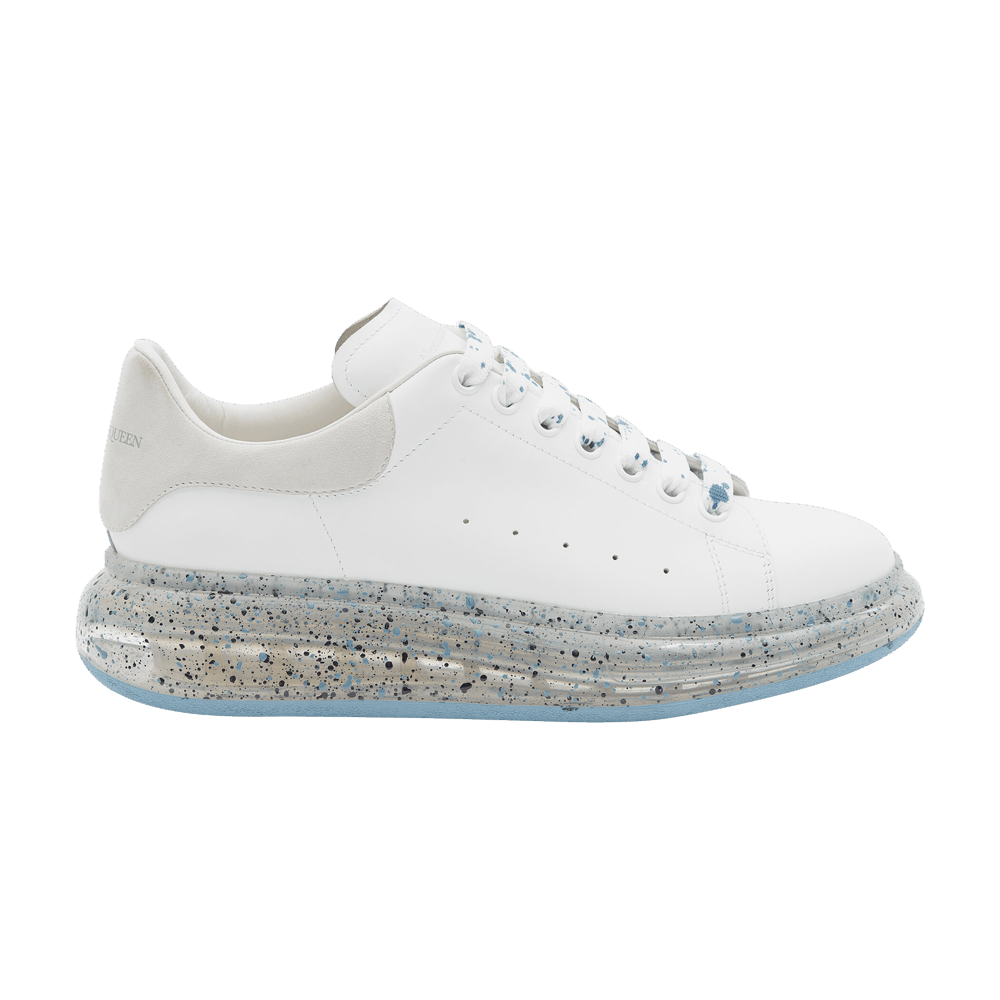 Size 12.0 Alexander McQueen Oversized Sneaker White Blue Splatter