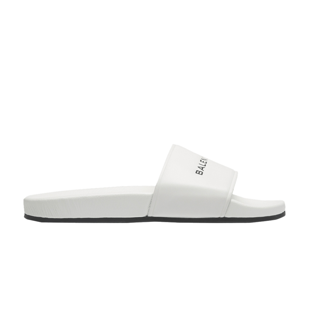 Balenciaga Piscine Flat Slides White