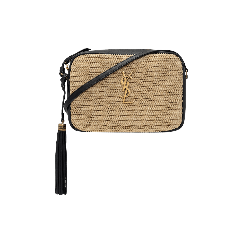 Buy Saint Laurent Lou Raffia Crossbody Camera Bag 'Natural Beige 