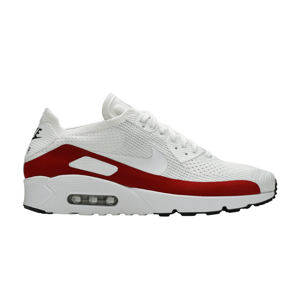 Air Max 90 Ultra 2.0 Flyknit 'White Red' - Nike - 875943 102 | GOAT