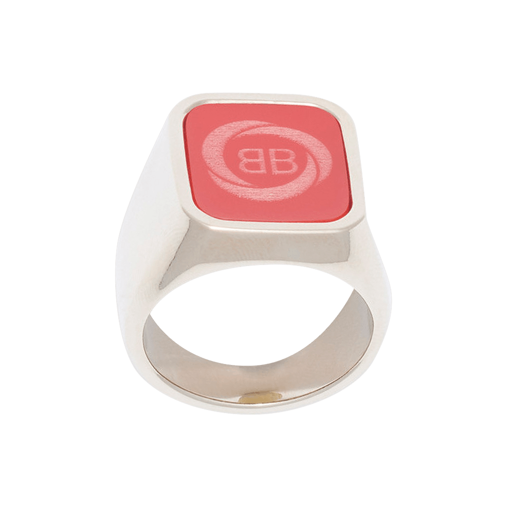 Buy Balenciaga Finishing Square Chevaliere Ring Champagne Gold