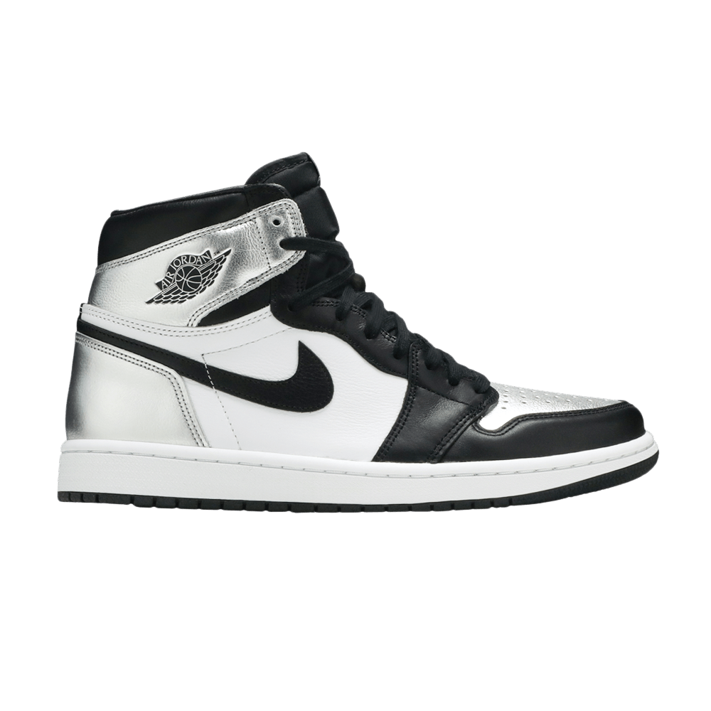 black and silver jordan 1s