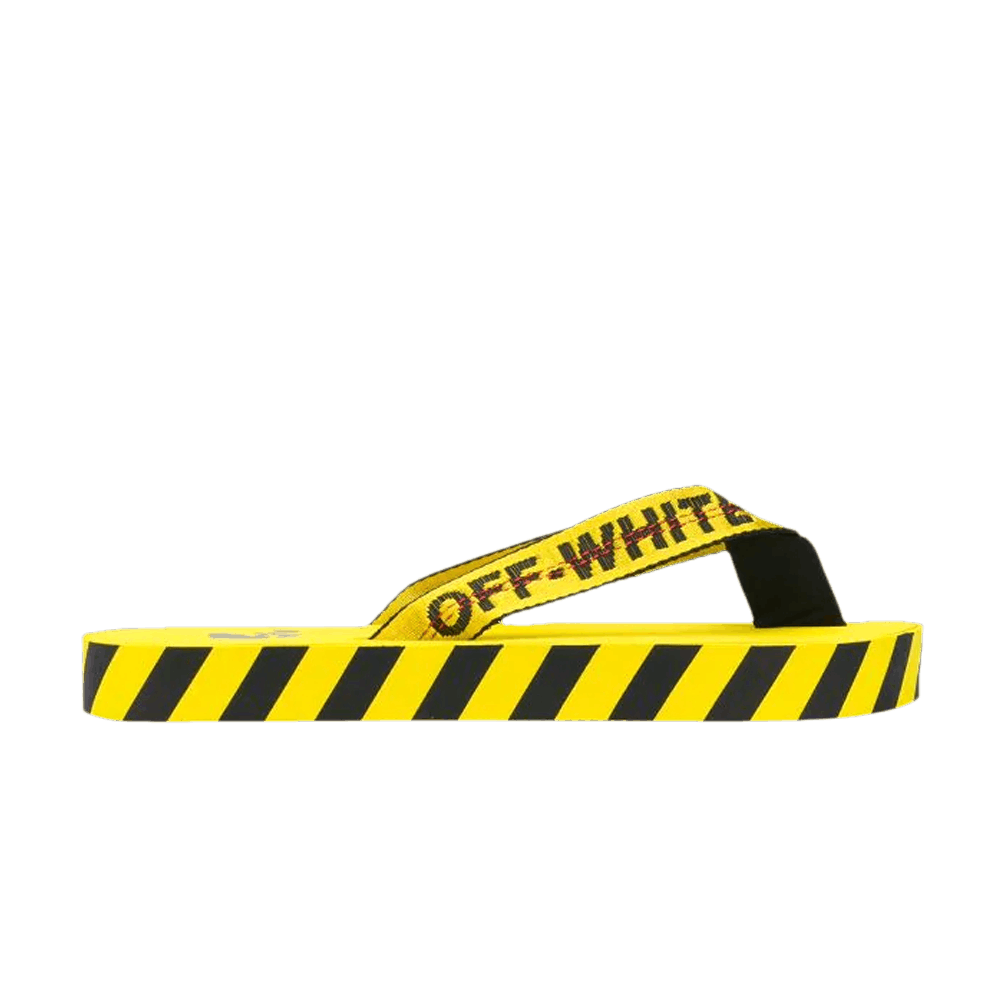 off white yellow flip flops