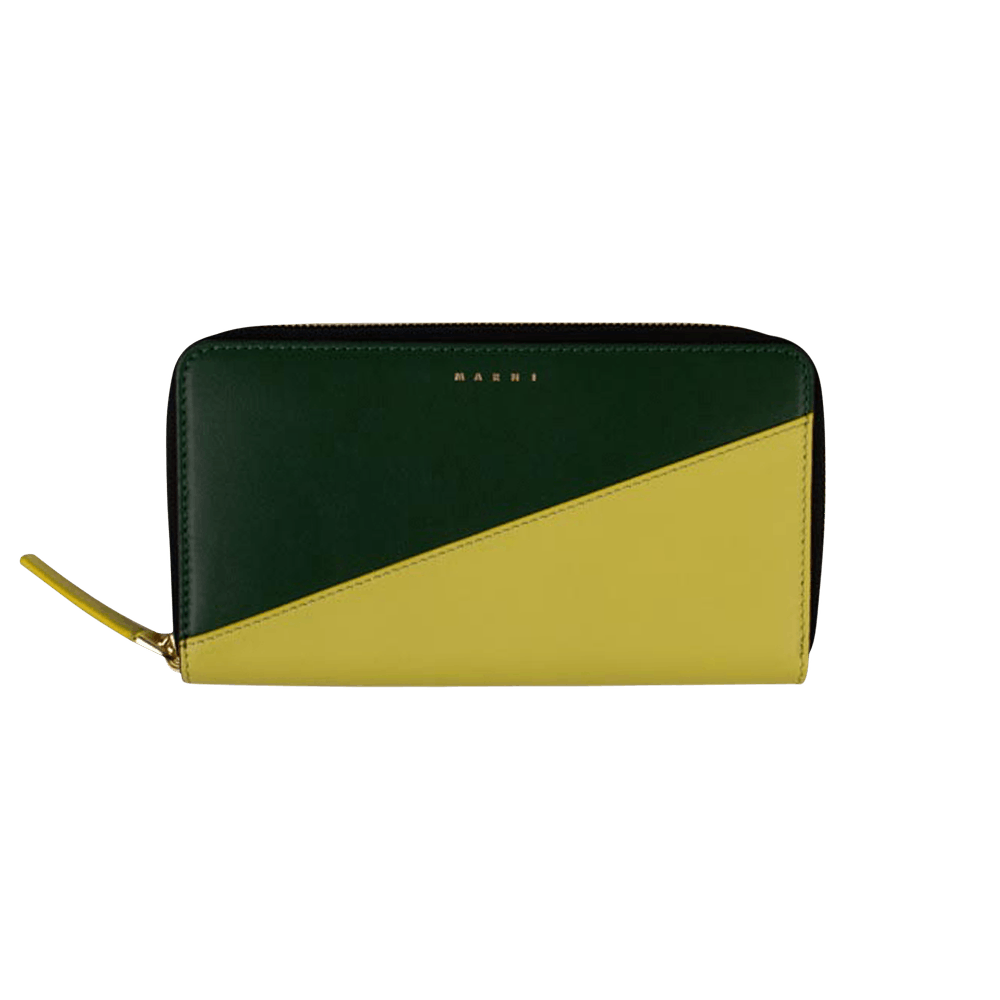 Marni Zip Wallet 'Green/Yellow' | GOAT