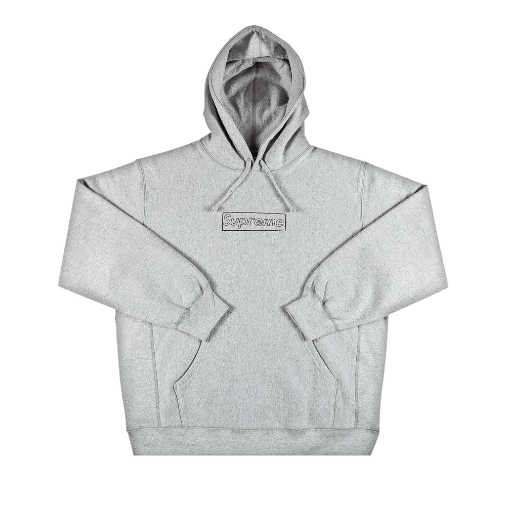 Supreme x KAWS Chalk Logo Hooded Sweatshirt 'Heather Grey'