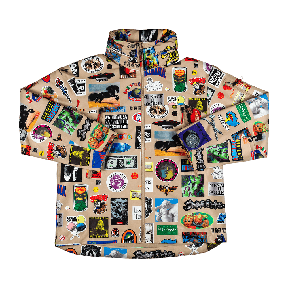 Supreme GORE-TEX Stickers Shell Jacket 'Tan' | GOAT