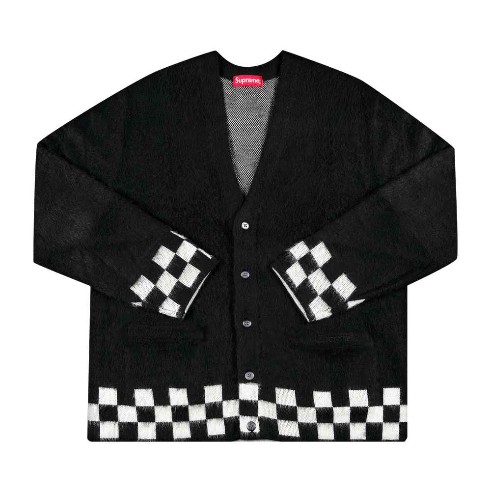 Supreme Brushed Checkerboard Cardigan 'Black'