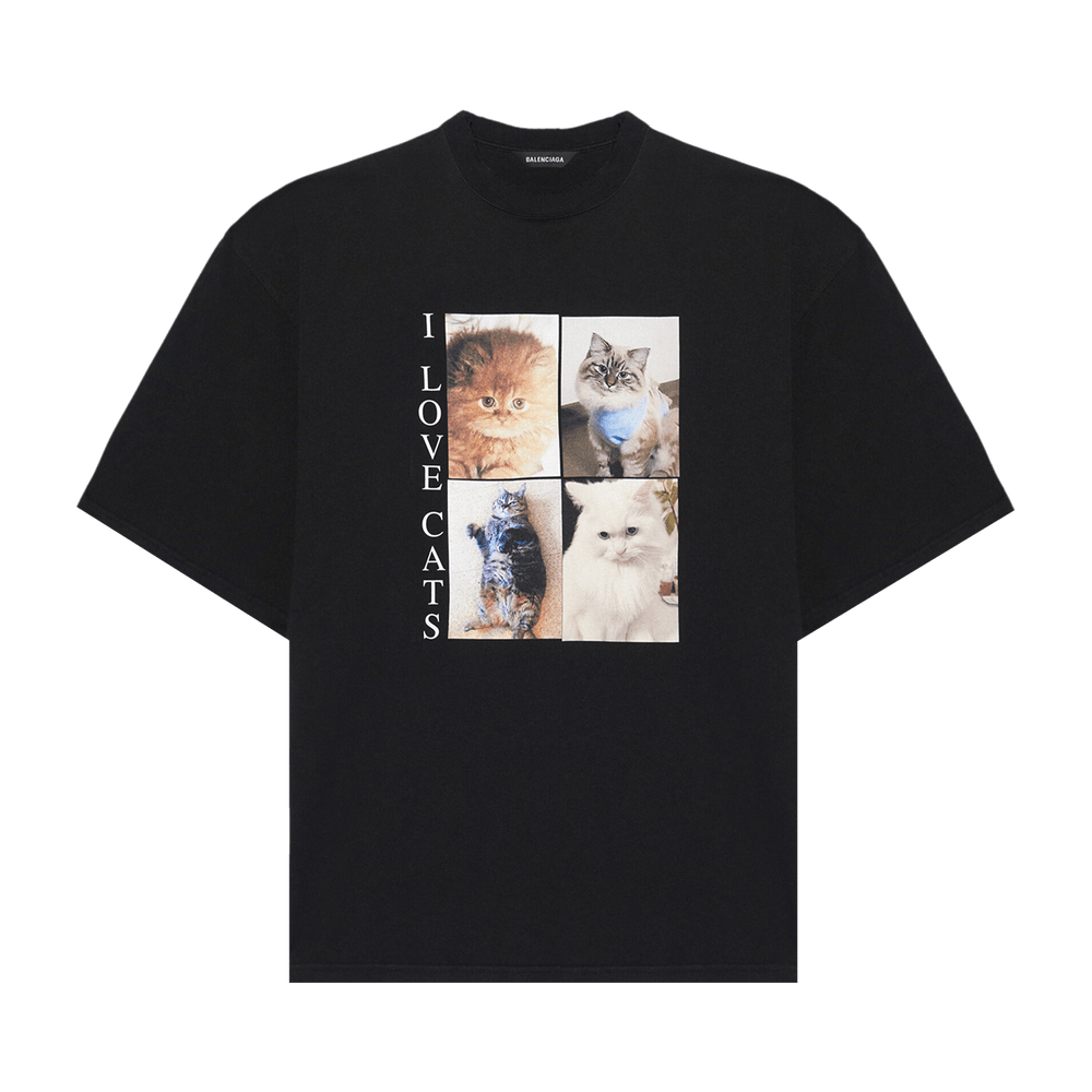 Balenciaga I Love Cats T-Shirt 'Black' | GOAT