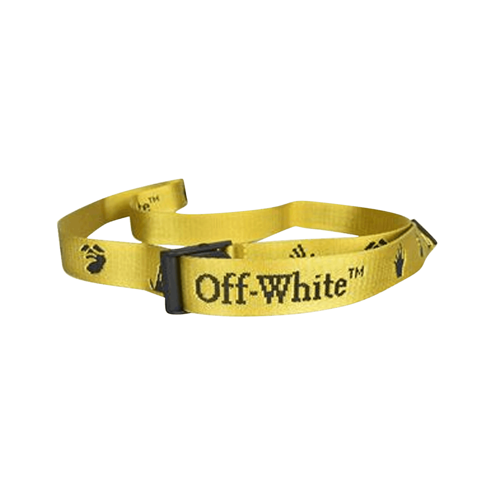 OFF-WHITE: nylon belt with inlaid logo - Yellow
