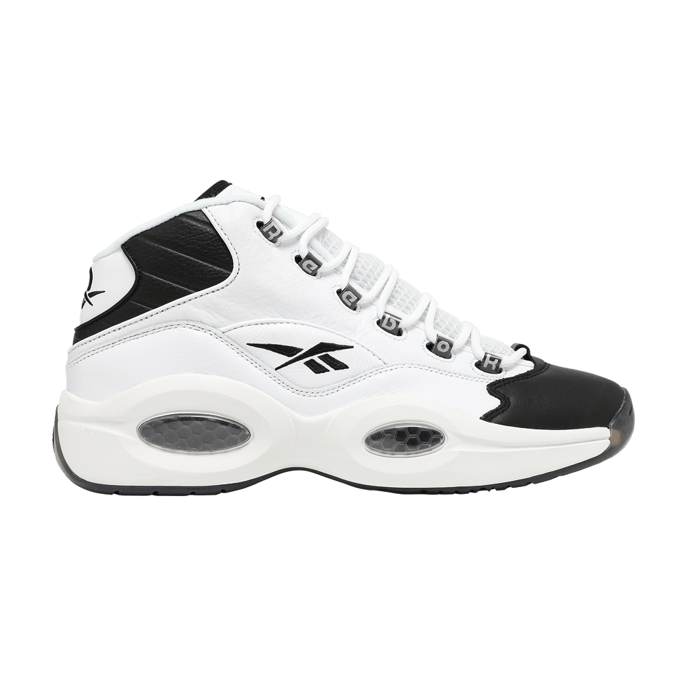 Reebok Question Mid White/Blue/Yellow Men's Basketball Shoe