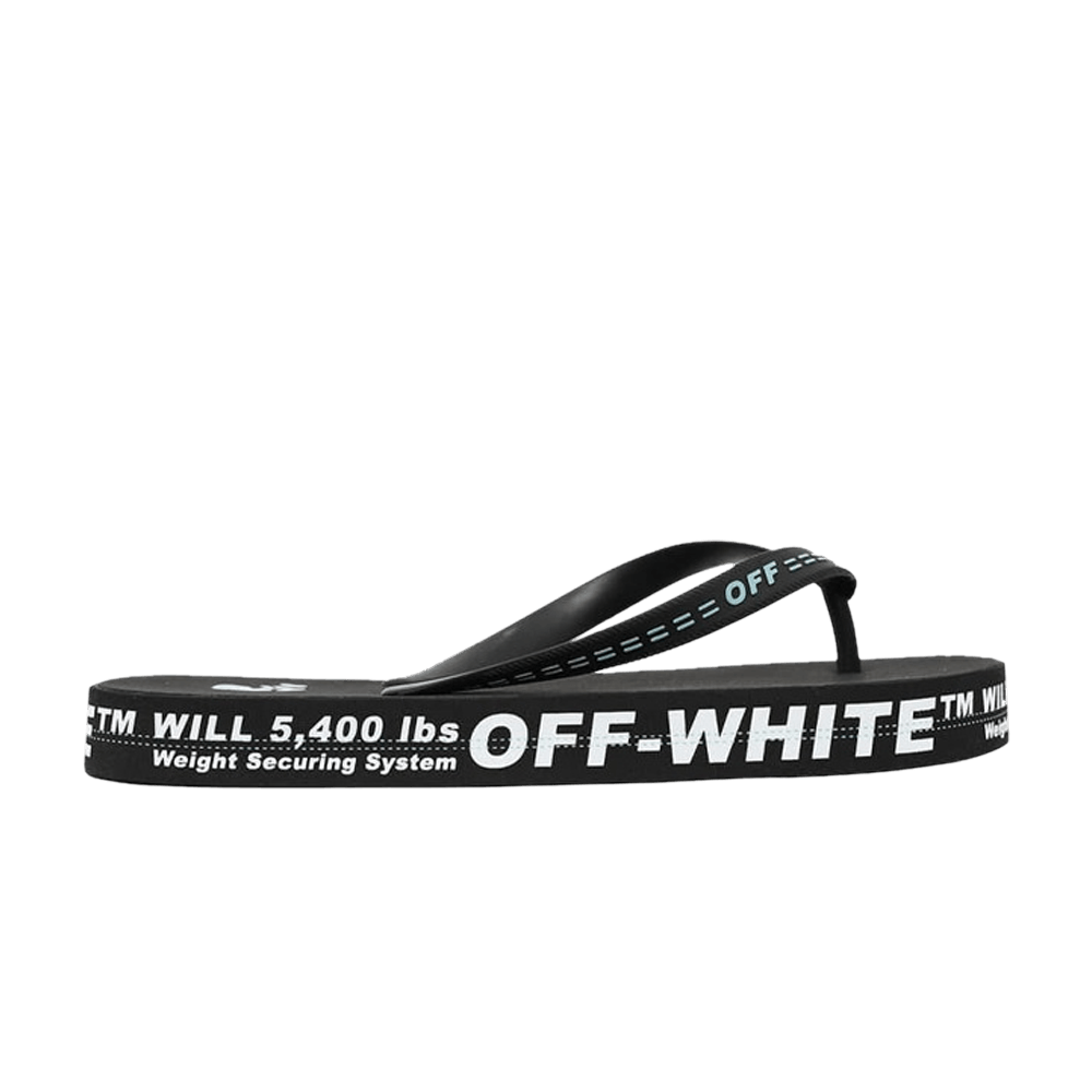 Size 11.0 Off White Industrial Flip Flops Weight Securing System Black