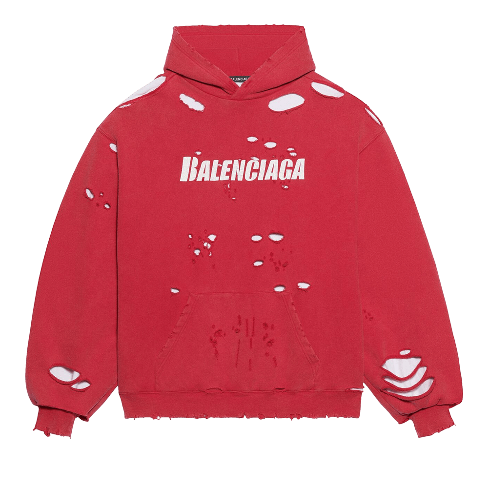 Balenciaga Destroyed cotton hoodie - Pink