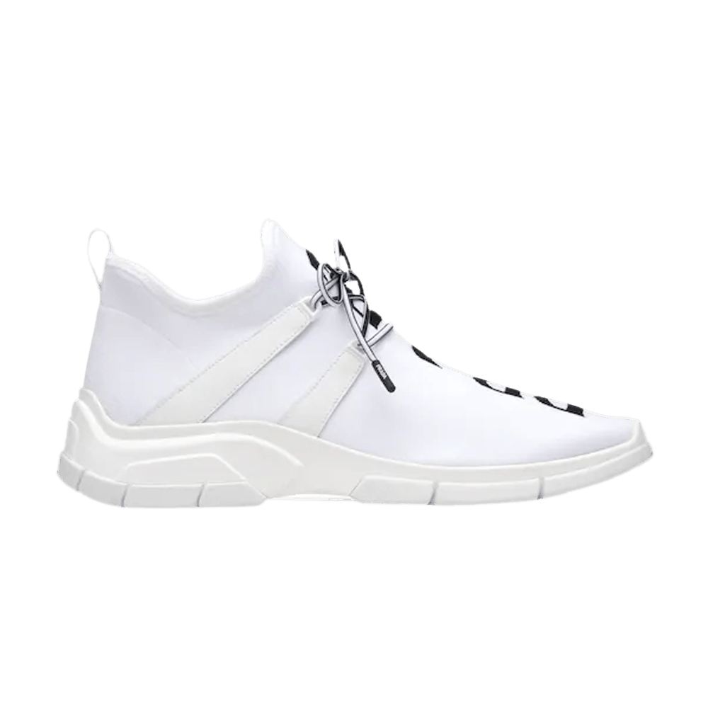 Buy Prada Knit Fabric Sneakers 'White Black' - 4E3492 3V98