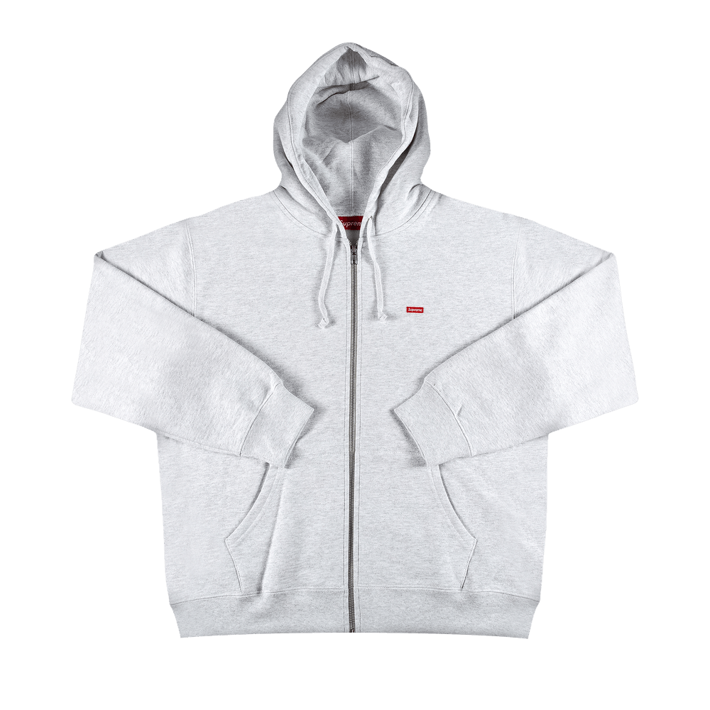 Supreme Small Box Zip Up Hooded Sweatshirt 'Ash Grey' | GOAT