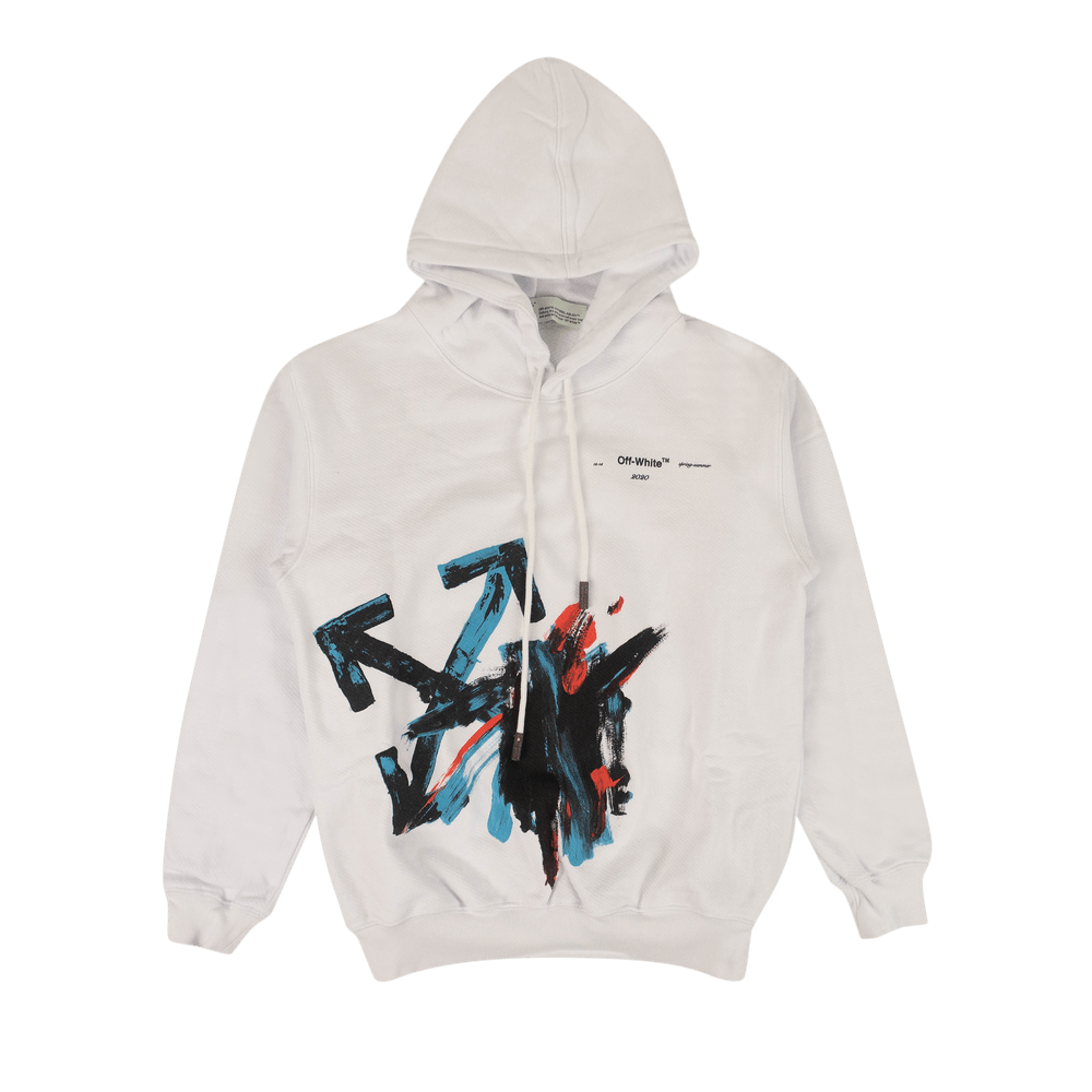 Off-White Brush Arrow Oversize Hoodie 'White' | GOAT