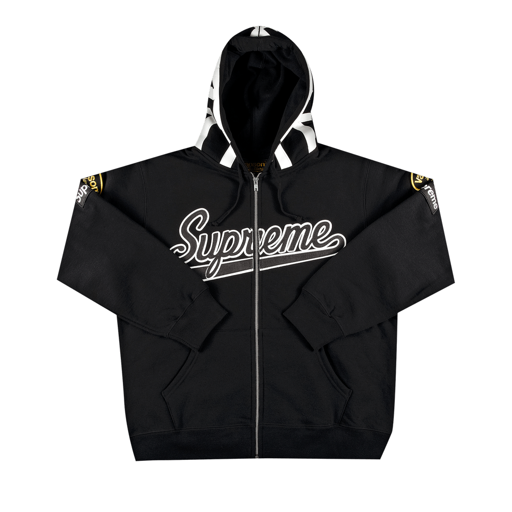 Buy Supreme x Vanson Leathers Spider Web Zip Up Hooded Sweatshirt 